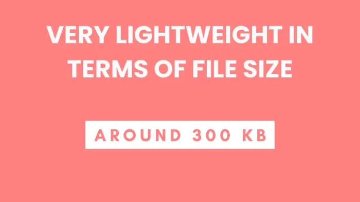 VERY LIGHTWEIGHT IN TERMS OF FILE SIZE