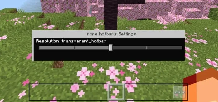 Transparent Hotbar: Screenshot