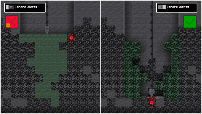 Ignore Alerts: OFF and ON