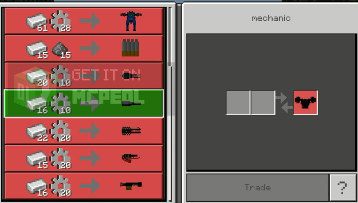 Mechanic Trades UI