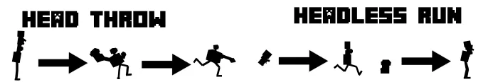 Fake Peppino Head Throw & Headless Run Ability