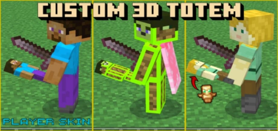 Thumbnail: 3D Totem From Player Skin (Resource Pack) 1.20+