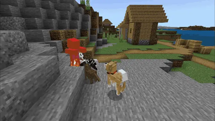 Tamed Dogs Attacking a Zombie