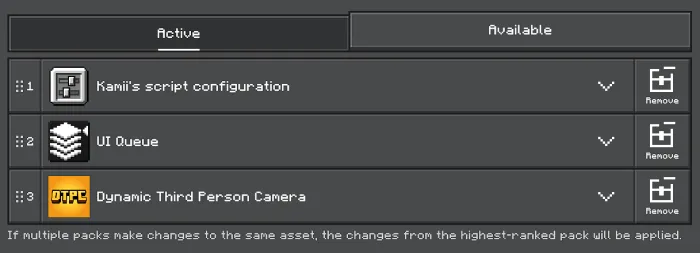 Required Packs for Dynamic Third Person Camera Addon