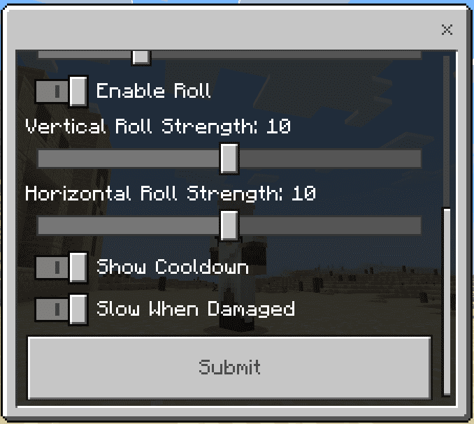 Roll and Stamina Configuration: Screenshot 2