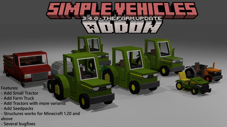 Thumbnail: Simple Vehicles Addon Version 3.4.0 - The Farm Update