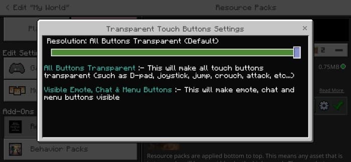 Transparent Touch Buttons Settings: Default