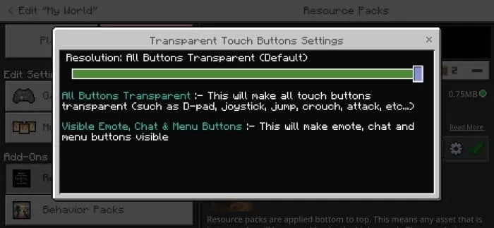Transparent Touch Buttons Settings: Default