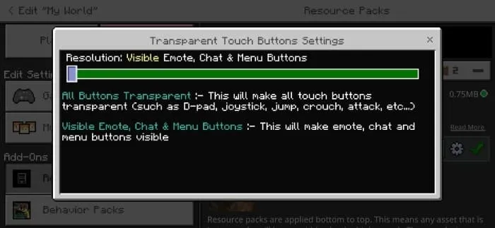 Transparent Touch Buttons Settings: Visible Buttons