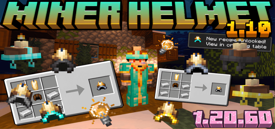 Thumbnail: True Miner Helmet v1.10 [1.20.60] [Compatible with Any Addon]