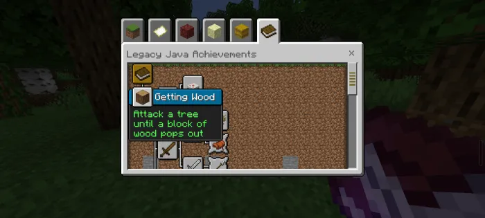 Advancements GUI: Screenshot 2