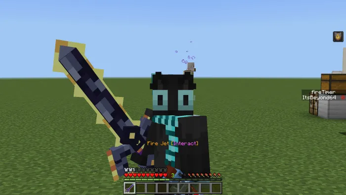 Player with Reinforced Netherite Sword