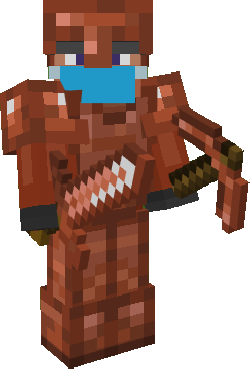 Equipped Normal Copper Armor, Tools & Weapons (Sword and Pickaxe)