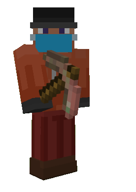 Equipped Tool: Exposed Copper Pickaxe