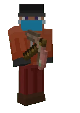 Equipped Tool: Exposed Copper Pickaxe