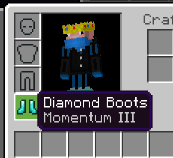 Diamond Boots with Momentum Enchantment
