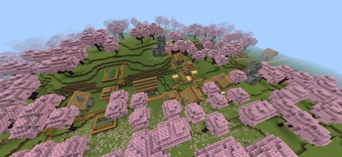 Village in Cherry Biome: Screenshot
