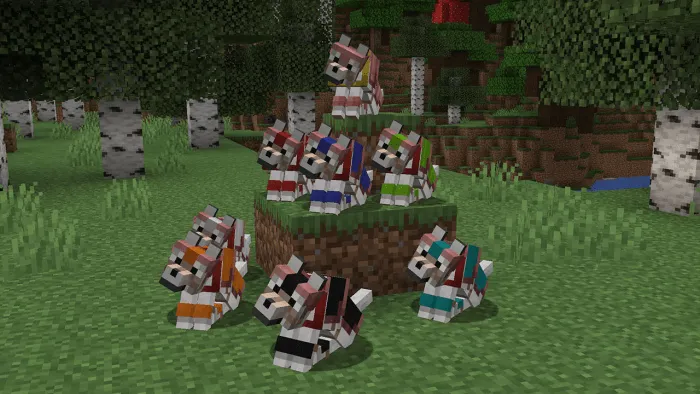 Wolves with Dyed Armor