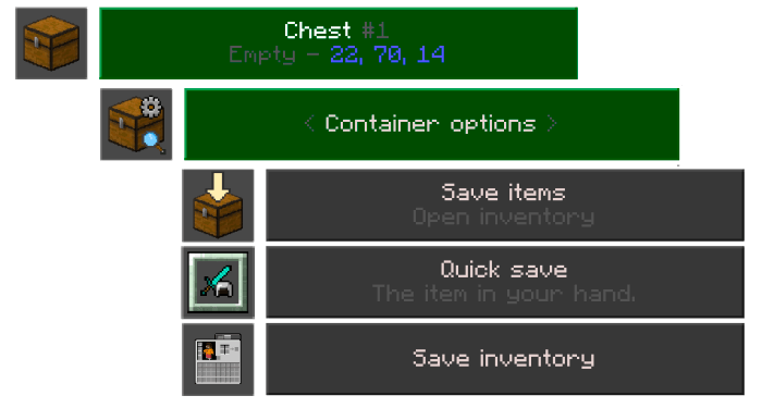 Chest Container Options