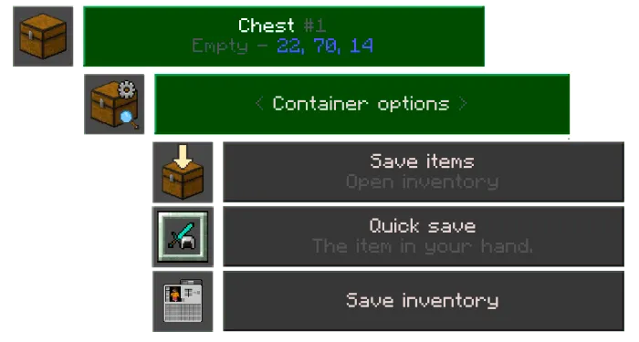 Chest Container Options