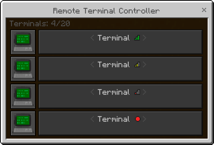 List of Added Terminals
