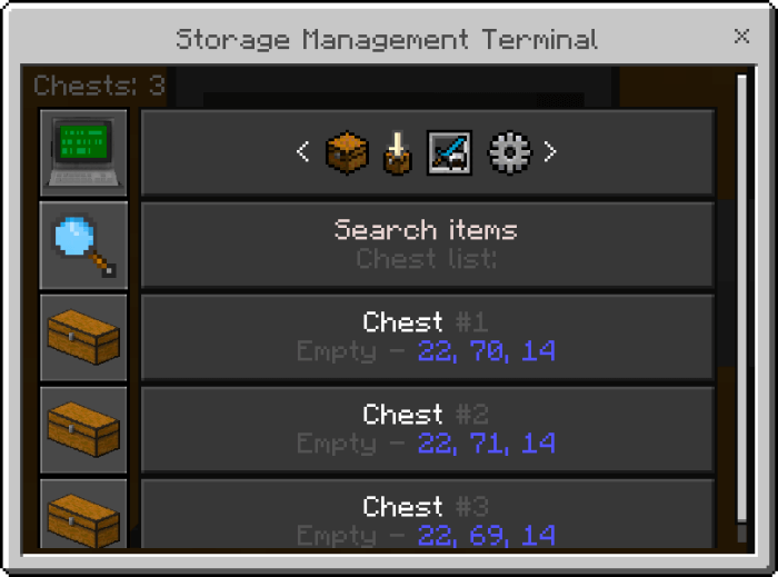 Storage Management Terminal Menu