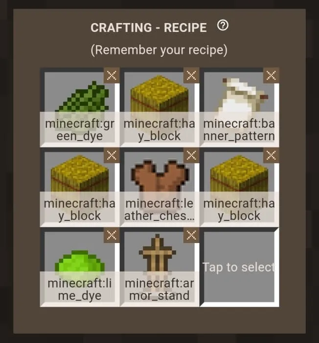 Creeper Dummy Recipe