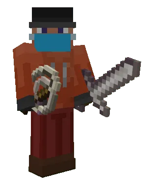 Equipped Phantom Whip & Sword