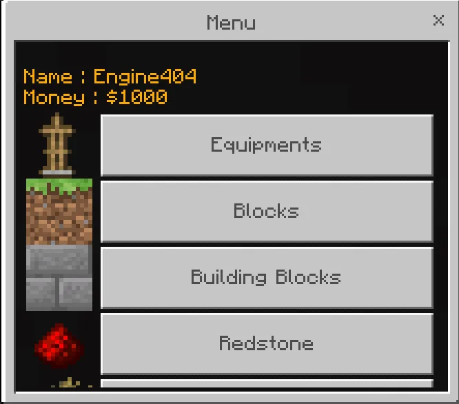 Shop UI Menu