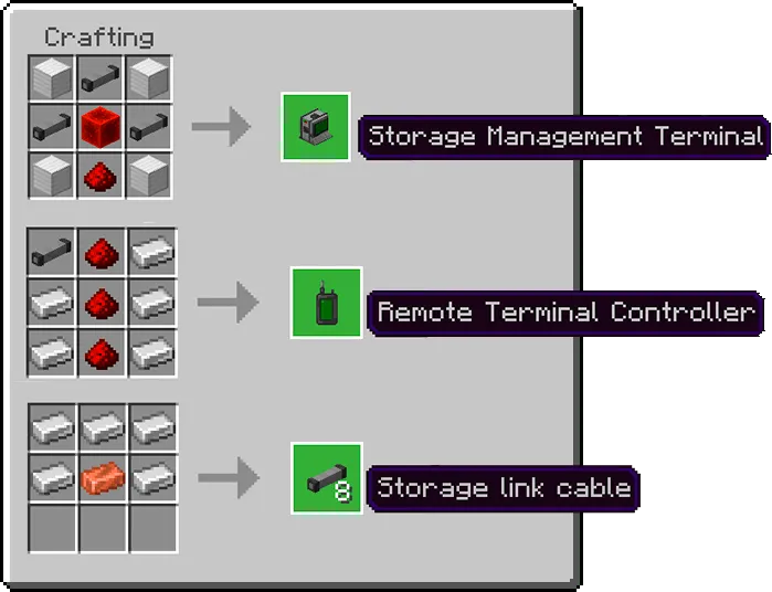 Storage Management Terminal Recipes