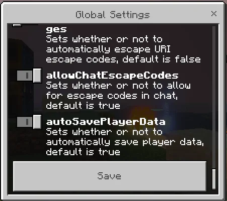 Global Settings GUI: Screenshot 10