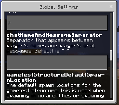 Global Settings GUI: Screenshot 5