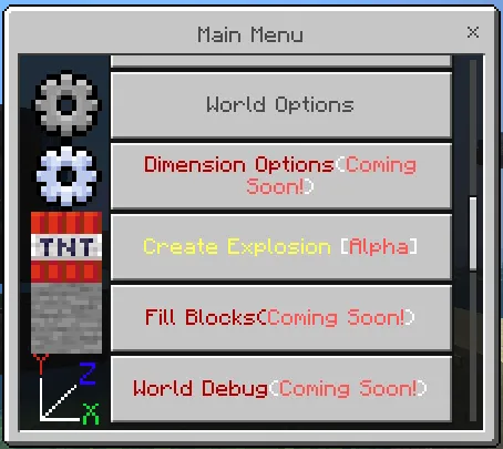 Main Menu GUI: Screenshot 3