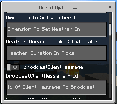 World Options GUI: Screenshot 2