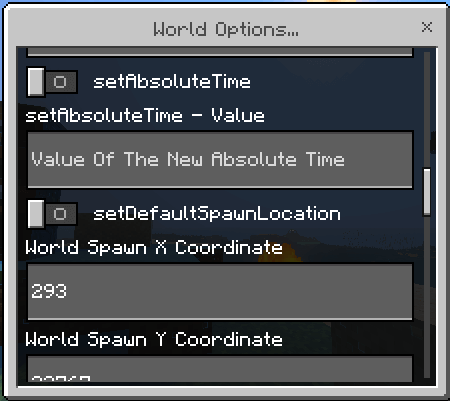 World Options GUI: Screenshot 4