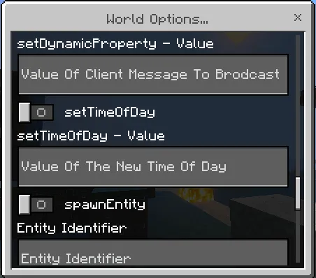 World Options GUI: Screenshot 6