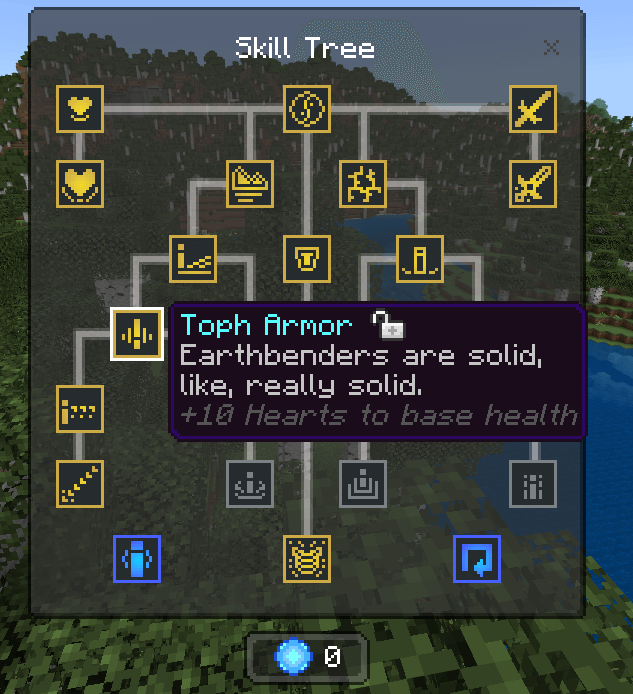 Earth Skill Tree: Toph Armor Skill