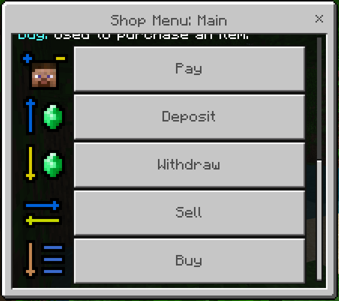 Shop Menu: Screenshot 1