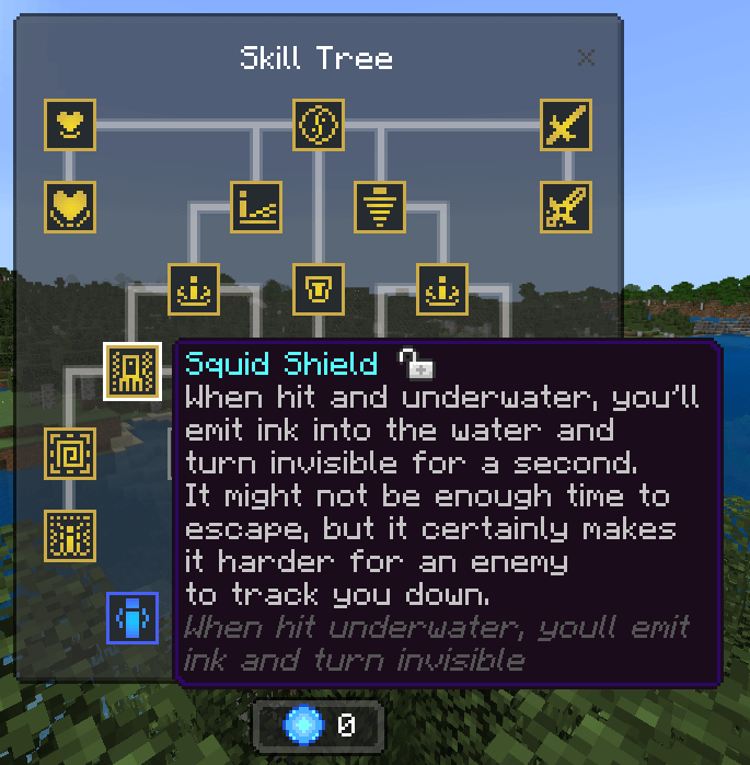 Water Skill Tree: Squid Shield Skill