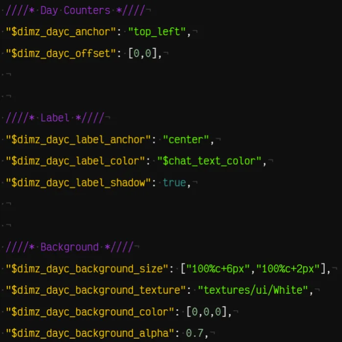 Day Counter Configuration File