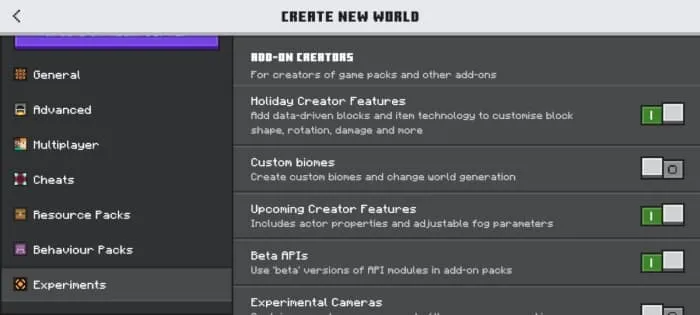 Required Experiments for Energy Tech Addon