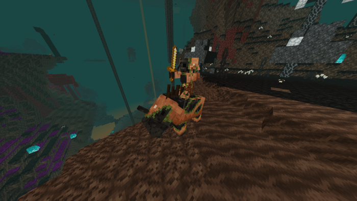 Withered Zombie Piglin Riding a Withered Zombie Piglin Beast