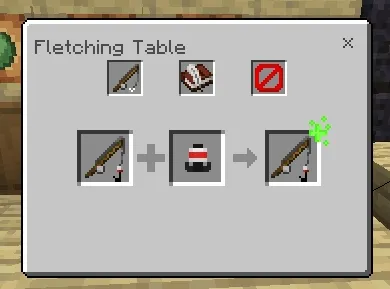 Fletching Table Menu