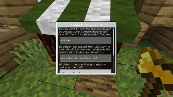 Adding Item: Screenshot 2