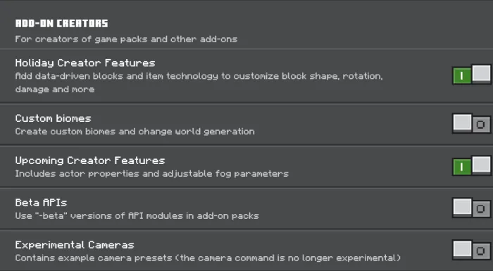 Required Experimental Functions