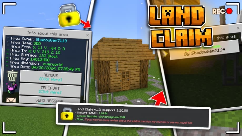 Thumbnail: Land Claim v1.2 [Supports 1.20.80+] 🔥 New Feature ♻️