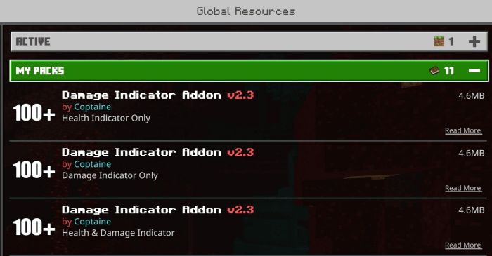 Damage Indicator Addon Packs