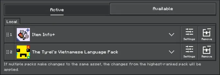 Item Info+ and Vietnamese Language via The Ty-el's Vietnamese Language Pack