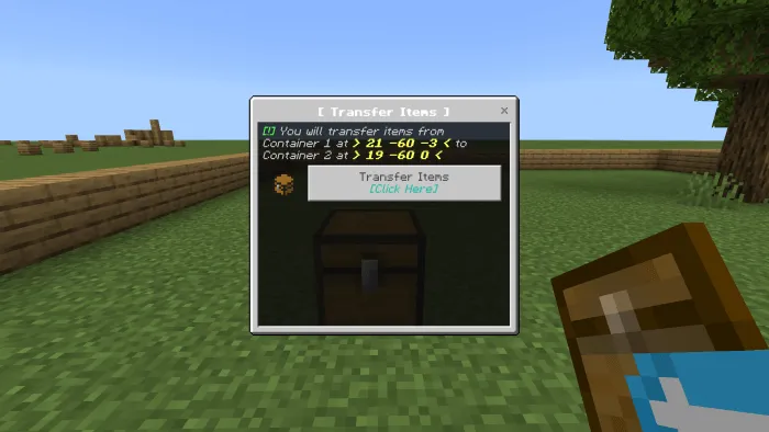 Items Carrier UI: Screenshot