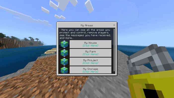 List of Areas: Screenshot 1